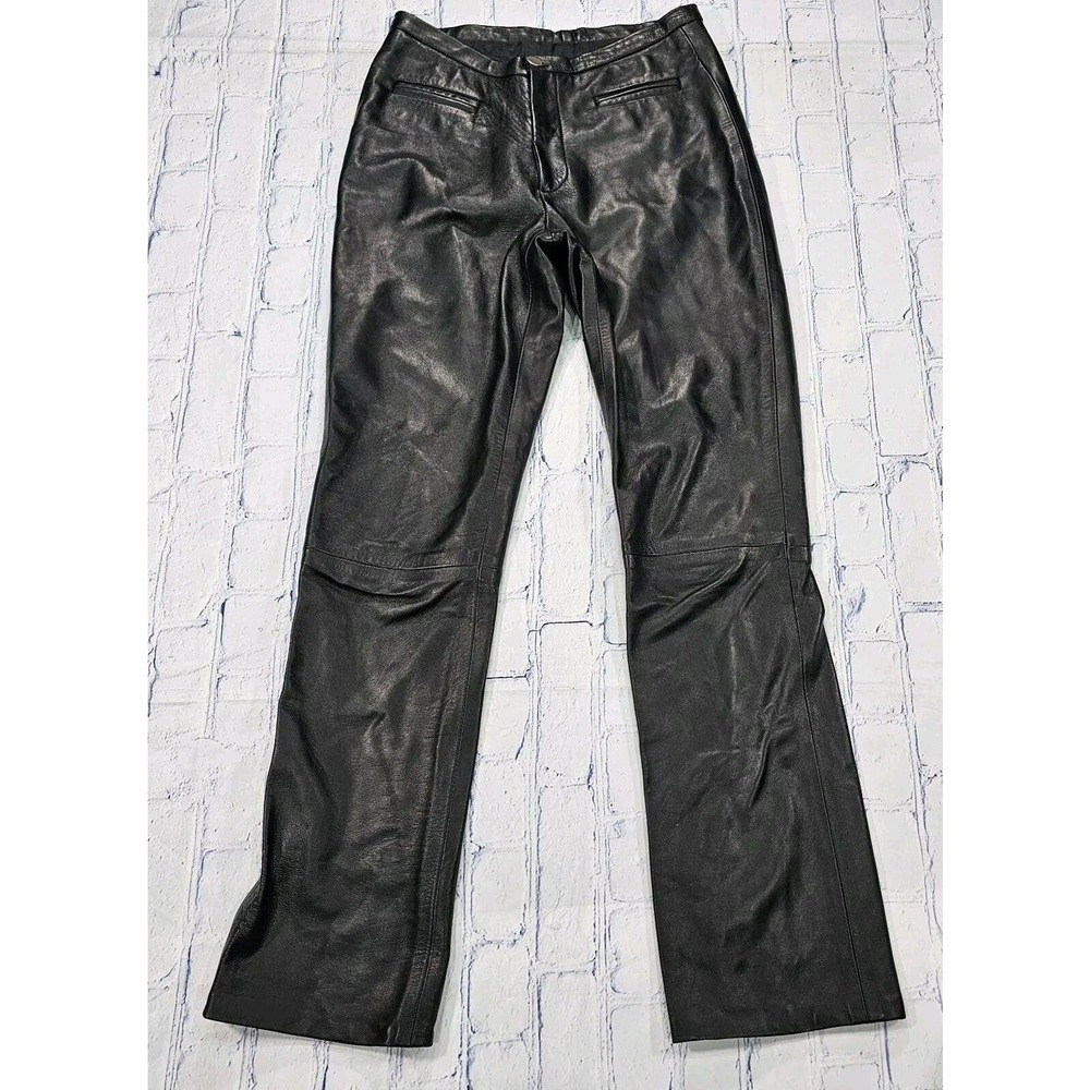 Vintage Damselle Lined Black Soft Leather Pants Made USA WOMENS SIZE 6